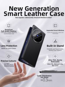 HANNUO | Smart View Flip Cover for Folding Phone Ultra-thin Genuine Leather