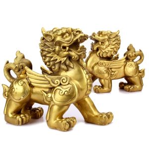 Chinese Fengshui Pi Yao Statues Copper Pixiu Lucky Ornaments Home Office Decoration Gifts