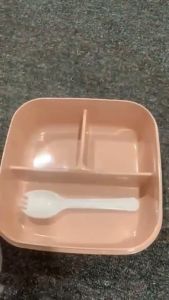 Tepak Bekal Makan Anak Sekolah 3 Sekat BPA Free Free Sendok-Garpu dan Stiker