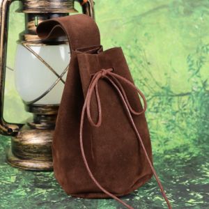 Medieval Imitation Leather Set With Portable Drawstring Bag Retro PU Synthetic Leather Waist Bag Halloween Outfit