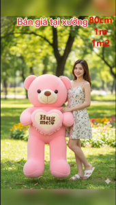 Gấu Bông Hug Me Ôm Tim Size Lớn 80cm 1m 1m2 Siêu Mềm Gấu Teddy Hug Me Cao Cấp Làm Gối Ôm Quà Tặng Sinh Nhật Đáng Yêu.