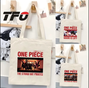 TFO Tote Bag One Piece the Straw Hat Pirates Monkey D. Luffy Versatile Ideal for College School