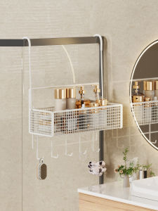 MUGG | Hanging Towel and Storage Bathroom Shelf No Drilling Required