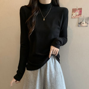 Áo Sơ Mi Nữ Dáng Rộng Cổ Cao Dày Thời Trang Thu Đông 2024 Áo Chui Đầu Dài Tay Thường Xuyên Chất Liệu Khác