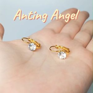 Anting Desi Titanium Wanita Anti Luntur - Anti Karat Lapis Emas Model Korean Style Angel