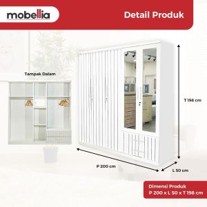 Lemari besi pakaian 5 Pintu minimalis modern.