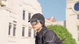 West Biking | WEST BIKING Winter Fleece Cycling Cap with Ear Covers Reflective Brim Thermal Bike Hat Ponytail Hole Windproof Outdoor Running