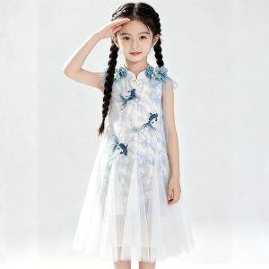 Girls Chinese Style Remodeled Cheongsam Dress 2026 New Summer