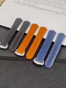 Dây Đeo Đồng Hồ Fluororubber Cho Omega Seamaster Ocean Universe 600m Dây Đeo Silicon 21mm Có Khóa Gập Tương Thích Với Đồng Hồ Truyền Thống