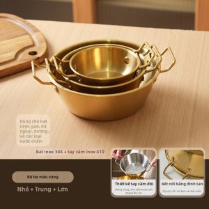 SHELI | Bát Inox 304 Tay Xách Chống Nóng Chống Rơi