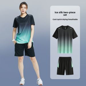 Special Offer Fitness Sportswear Set Womens Running Equipment Summer Quick Dry Shorts Sleeveless T-Shirt Yoga Thin