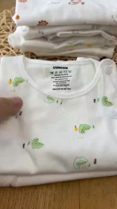Bộ Quần Áo sơ sinh (1 bộ) cotton cao cấp CUNCON | Mẫu Tay Dài Họa Tiết Cài Lệch | Size 123 cho bé sơ sinh - 9kg
