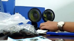 Quạt đôi mini 5V 12V cổng USB cao cấp để trên ô tô văn phòngbàn học quạt đơn gió usb xoay 360 độ dùng cho oto xe hơi xe tải