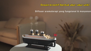 Homievolt Smart Humidifier Diffuser Jenis Kapal/Air Purifier Aromaterapy/Essential oil Difuser LED 7 warna Atomisasi ultrasonik