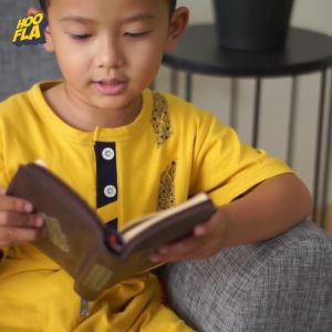 Setelan Kaos Anak Laki Laki Set Celana Joger 3 - 12 Tahun HooflaKids Stelan Baju Muslim Anak Cowok 2 Tahun 8 Tahun 10 Tahun import Murah