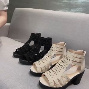 Summer New Womens Soft Sole Roman High Heel Sandals Fashionable Soft Sole Open Toe Boutique Womens Shoes