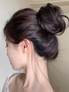 Realistic Low Bun Fake Hair Circle Fluffy Natural Looking Hair Pack Flower Bud Lazy Straight Hair Circle Stylish