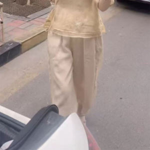 Shalldoer | Embroidered Casual Womens Outfit Set Summer New Chinese Style Button Straight Leg Pants Two Piece Set Cool Loose Feelings