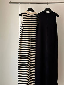 Exclusive Striped Sleeveless Knit Dress