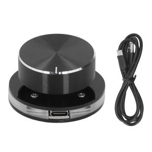 1pcs USB Volume Control Knob For Android System PC Multimedia Type C External Media Adjustment Controller EC11 With RGB Light