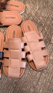 Alina 508- S1 Model Selop Strap 3 Sandal Slip On Jelly Wanita Terbaru Flat Shoes Karet Kekinian