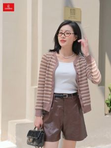 Quần short nữ CARDINA chất liệu da mềm kèm đai cạp cao tôn dáng thời trang trẻ trung hiện đại 4QSA09