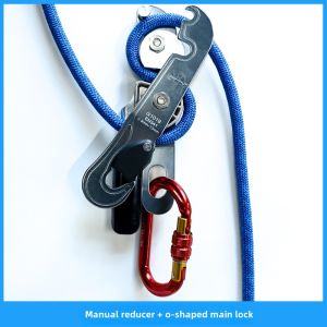 Mountain Aluminum Alloy 9-13mm Rope Diameter Climbing Hand Controlled Press Descender Side Plate Type Self Locking High Altitude Tool