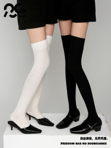 Thick Winter High Tube Socks Womens Warm Cotton Tights Knee High Patterned White Miu Style Long Socks for Summer Thin High Tube
