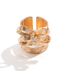 แหวนรูปผีเสื้อทรงกลมเปิดสำหรับผู้หญิง แหวนนิ้วชี้ดีไซน์เก๋ไก๋ แหวนเดี่ยว เครื่องประดับแฟชั่น โลหะผสม แหวนเงิน แหวนทองแดง