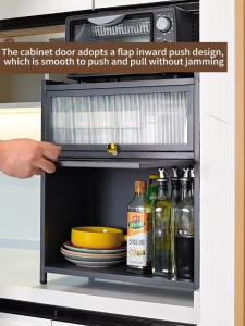 Kitchen spice rack | Multifunctional countertop dust-proof storage cabinet | Countertop Dustproof Spice Organizer | Kitchen Storage Cabinet