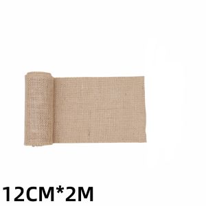2M Natural Jute Fabric Roll 13 Widths 2.5-35cm Burlap Hessian Ribbon for Table Runner Wedding Party DIY Home Crafts
