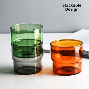 Stackable High Borosilicate Glass Beverage Cup