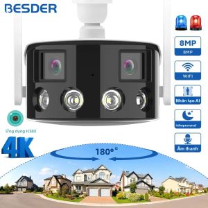 Camera IP 4K 8MP WiFi Tầm Nhìn Ban Đêm Màu Sắc 180 °   Camera Giám Sát Ngoài Trời Góc Rộng WiFi CCTV Dùng Trong Nhà/ngoài Trời
