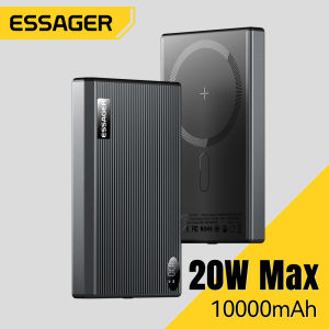 Essager 15W 10000mAh Wireless Charge Power Banks Portable Digital Display Wireless Charging Fast Charging 10000mAh Power Banks For Type C PD20W iPhone16 15 Xiaomi15 Huawei Mate60 Samsung Mobile Phone Wireless Digital Display Fast Charger Power Bank