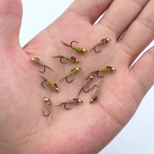 ICERIO 8PCS Bead Head Hares Ear Nymph Fly Fishing Fly Sinking Nymph Lure for Trout Grayling Panfish Freshwater Stream Fish