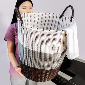 Large Capacity Laundry Hamper Toy Storage Basket Trendy Ins Style Dirty Clothes Basket Rural Style Handmade Family Use