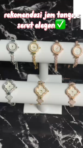 TYJ222 Jam Tangan Wanita Model Serut Mewah Quartz Analog Stainless dan Fashionable