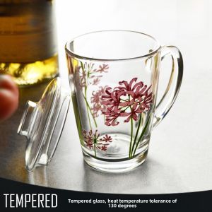 Heat-Resistant Microwavable Tempered Glass Cup with Handle