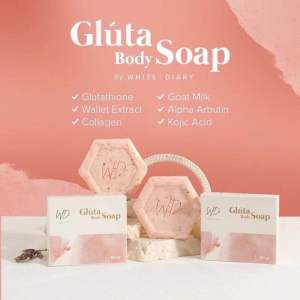 GLUTA BODY SOAP SABUN BADAN WAJAH PEMUTIH WHITE DIARY