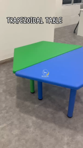 Adjustable Trapezoid Classroom Kindergarten Table TZ-06604 | Meja Sekolah Tadika Trapezoid