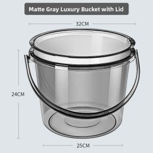 Thick Plastic Bucket Home Use Water Storage Handheld Bath Tub Transparent with Lid Laundry Bucket Student Basin Small Bucket