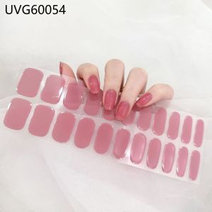 Semi Cured Gel Flower Ombre Aurora Nail Decoration Nail Polish Glitter Nail Sticker UV Lamp Nail Decal Waterproof Nail Stickers
