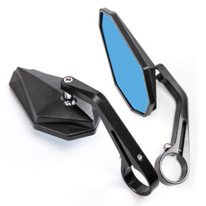 CNC Aluminum Black Motorcycle Bar End Mirrors Side 22MM 7/8" Handlebar Mirror Universal Rear View For Street Bike Cafe Racer For Yamaha honda suzuki Universal