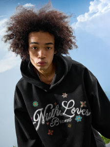 nuthink | Graffiti Floral Retro Hoodie Jacket