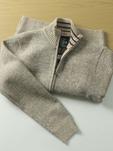 Áo Len Cardigan Dệt Kim Nam Cổ Đứng Chất Lượng Cao Mùa Thu Đông Mới Về Thời Trang Thành Phố Dài Tay Áo Khoác Ngoài Thường Ngày