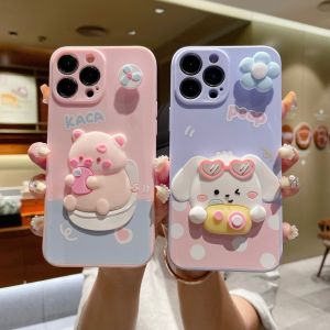for iPhone 16 15 14 13 12 11 Pro Max 6 6S 7 8 Plus X XS Max XR Cartoon Puppy Cute Soft Phone Case