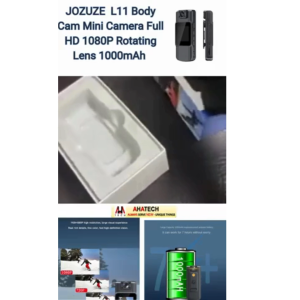 COD JOZUZE Body Cam Mini Camera Full HD 1080p Rotating Lens 1000mAh - L11 / Kamera Rekaman Video Vlog Rotasi 180 Derajat / Kamera Aksi Full HD 1000 mAh / Kamera Mini Gambar Jernih Jelas / Kamera Cctv 1 Set Charger USB Tipe C / Kamera Video Lcd Display