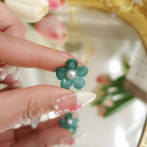 Kẹp Tóc Hoa Hồng Mùa Hè Mới Dễ Thương Kẹp Tóc Mini Kẹp Tóc Xanh Lá Cây Phụ Kiện Tóc Nữ Kẹp Tóc Bên Trên Trán Có Đính Đá Rhinestone