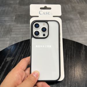 Ultra-Thin Acrylic High-Transparency Black Edge Silicone Phone Case for iPhone 16 pro Apple 15 pro Max 14 PM Full Cover 13/12 pro Anti-Fall