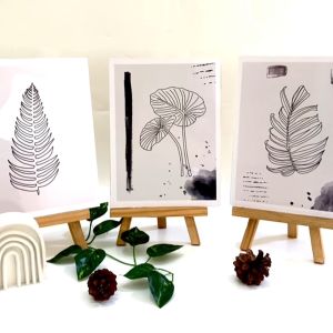 HIASAN DINDING FLORAL DAUN BUNGA FLOWERS DEKOR PAJANGAN POSTER KAYU DEKORASI KAMAR RUMAH